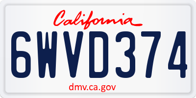 CA license plate 6WVD374