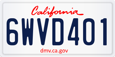 CA license plate 6WVD401