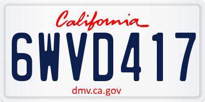 CA license plate 6WVD417