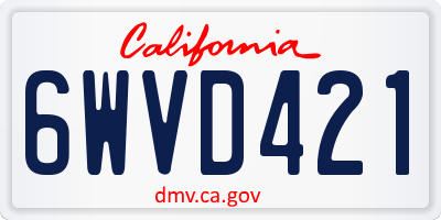 CA license plate 6WVD421
