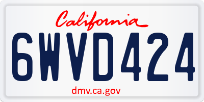 CA license plate 6WVD424