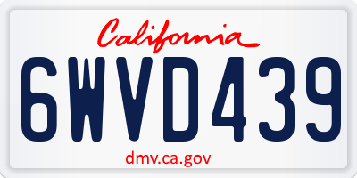 CA license plate 6WVD439