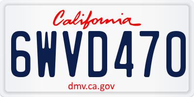 CA license plate 6WVD470
