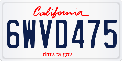 CA license plate 6WVD475