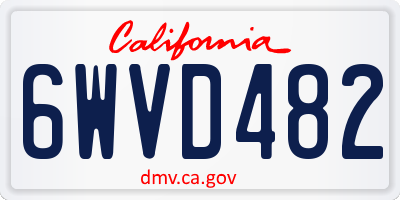 CA license plate 6WVD482
