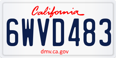 CA license plate 6WVD483
