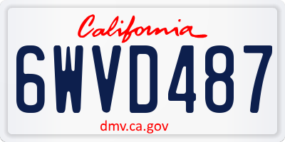 CA license plate 6WVD487