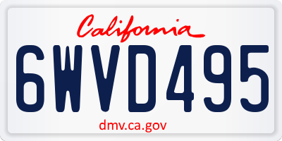 CA license plate 6WVD495