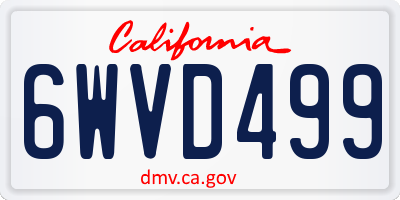 CA license plate 6WVD499