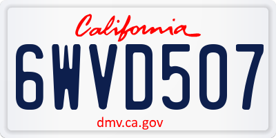 CA license plate 6WVD507