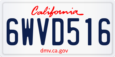 CA license plate 6WVD516