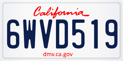 CA license plate 6WVD519