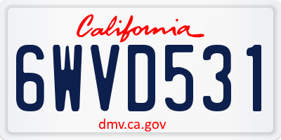 CA license plate 6WVD531