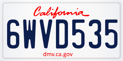 CA license plate 6WVD535
