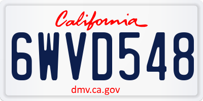 CA license plate 6WVD548