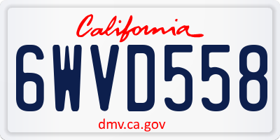CA license plate 6WVD558