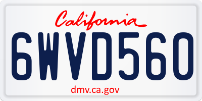 CA license plate 6WVD560