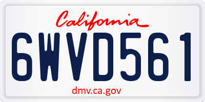 CA license plate 6WVD561