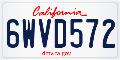 CA license plate 6WVD572