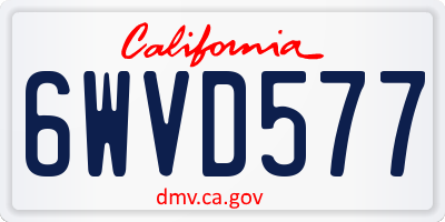 CA license plate 6WVD577
