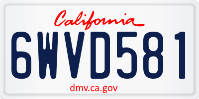 CA license plate 6WVD581