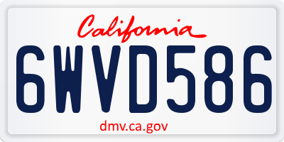 CA license plate 6WVD586