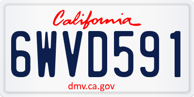 CA license plate 6WVD591
