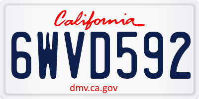 CA license plate 6WVD592