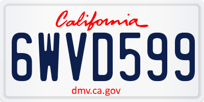 CA license plate 6WVD599