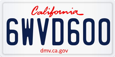 CA license plate 6WVD600