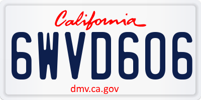 CA license plate 6WVD606