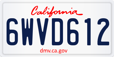 CA license plate 6WVD612