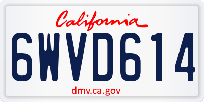 CA license plate 6WVD614