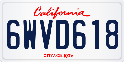 CA license plate 6WVD618