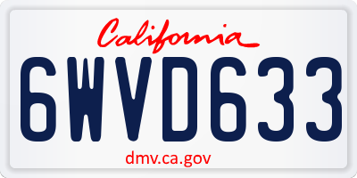 CA license plate 6WVD633