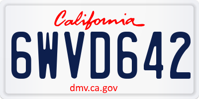 CA license plate 6WVD642