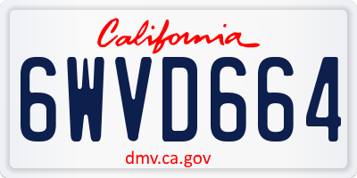 CA license plate 6WVD664