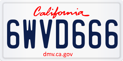 CA license plate 6WVD666