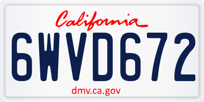 CA license plate 6WVD672