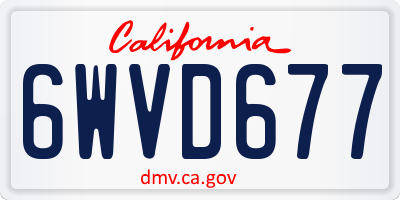 CA license plate 6WVD677