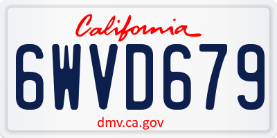 CA license plate 6WVD679
