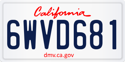 CA license plate 6WVD681