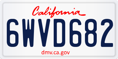 CA license plate 6WVD682