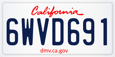 CA license plate 6WVD691