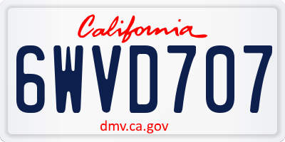 CA license plate 6WVD707