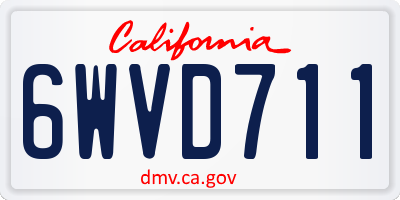CA license plate 6WVD711