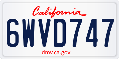 CA license plate 6WVD747