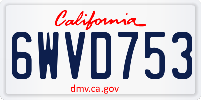 CA license plate 6WVD753