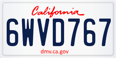 CA license plate 6WVD767