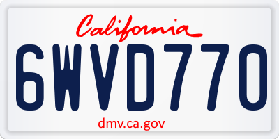 CA license plate 6WVD770